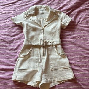 Show me your mumu outlaw romper in pearly white